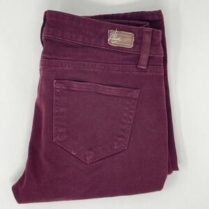 Paige Girls Skinny Jeans Burgundy Wine Premium Denim Size 26